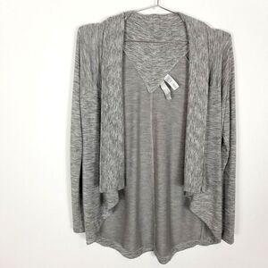 Athleta Women Nirvana Wear Two Ways Wrap Open‎ Front Cardigan Sz S Gray Athletic